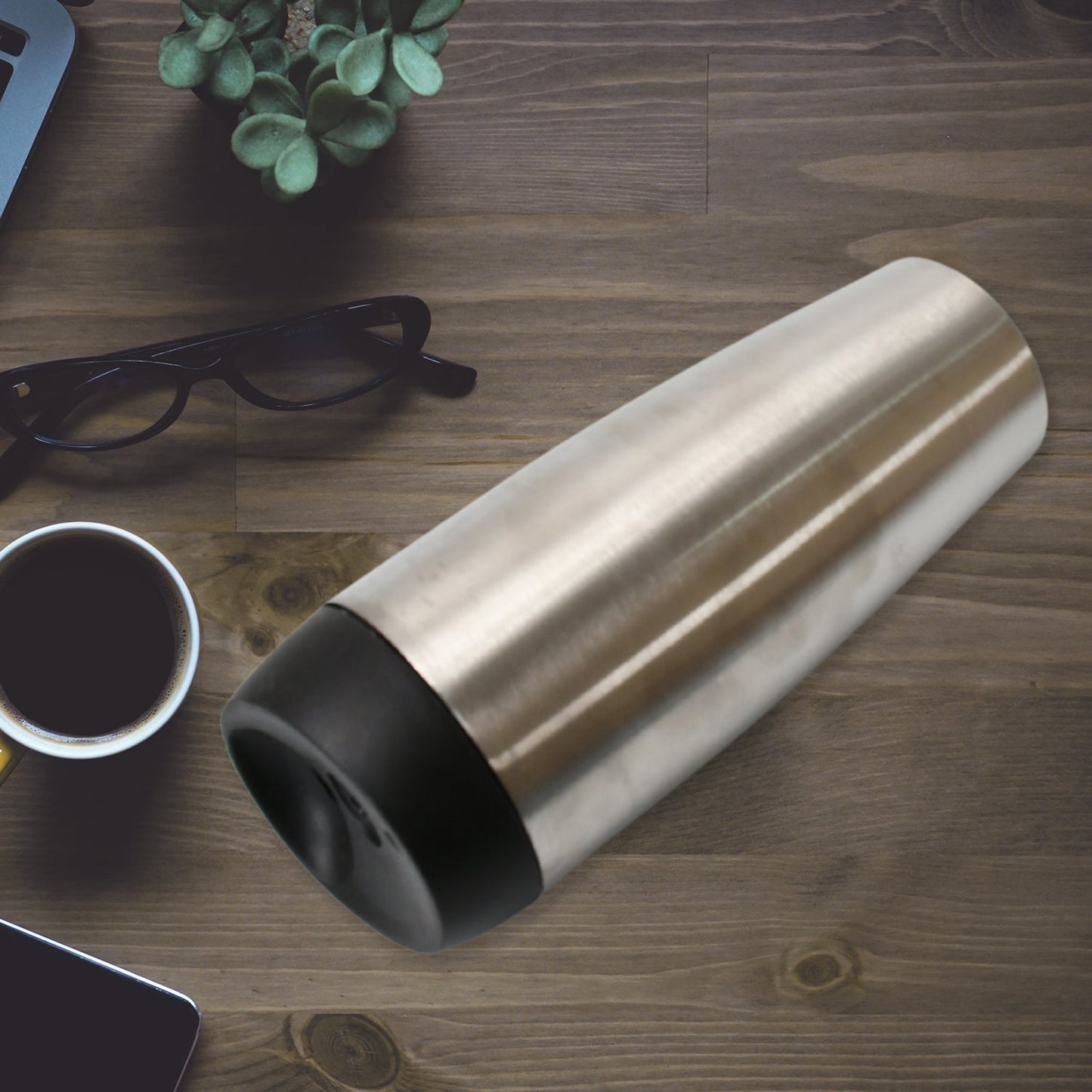13007 Stainless Steel Vacuum Insulated Coffee Cups Double Walled Travel Mug Car Coffee Mug With Leak Proof Lid Reusable Thermal Cup For Hot Cold Drinks Coffee Tea (850ml Approx) Wukusy