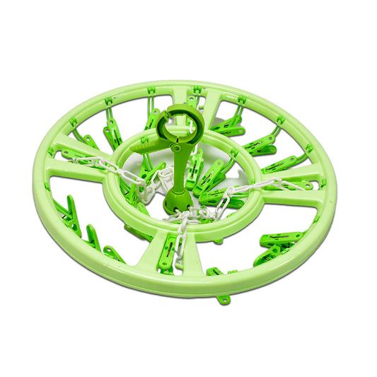 7287 Plastic Round Cloth Drying Hanging Hanger ( 15 Clips ) Wukusy