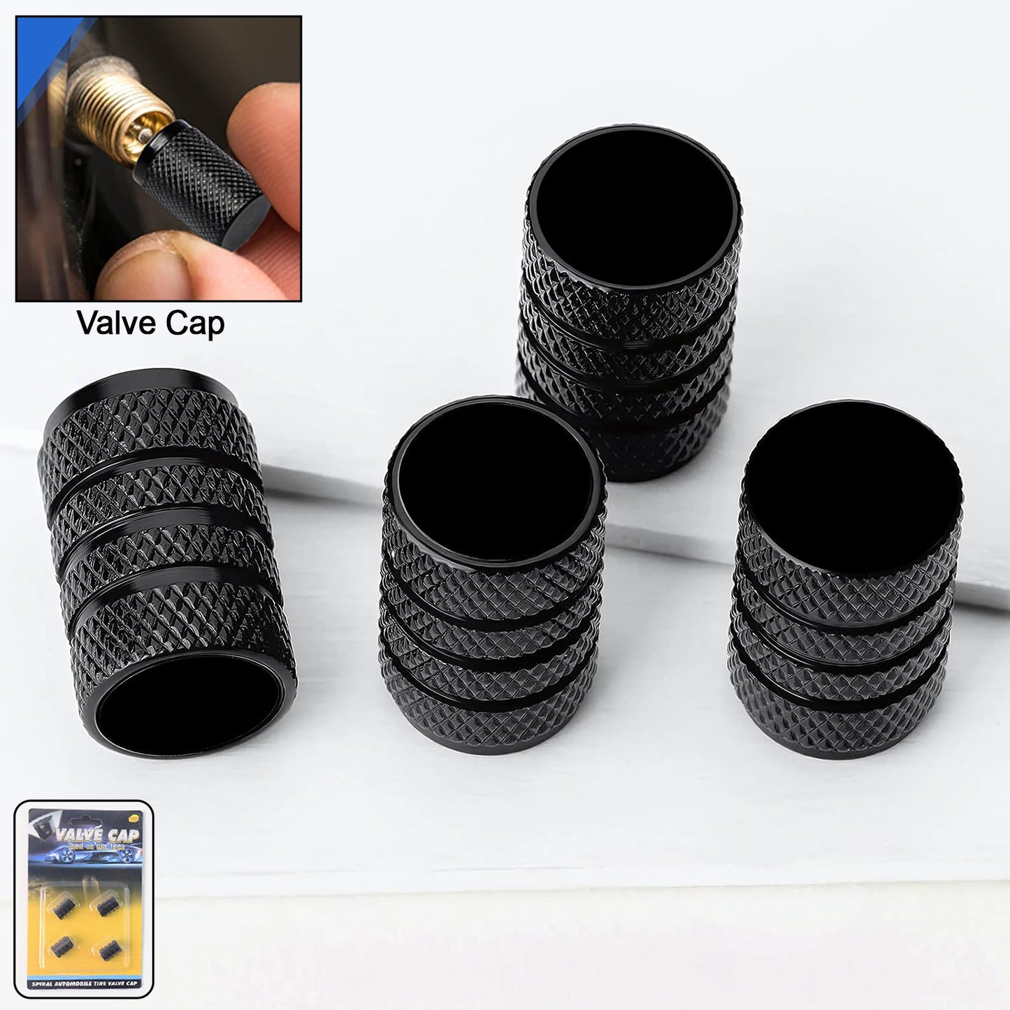 Tire Valve Stem Caps Fit 4pcs Silver