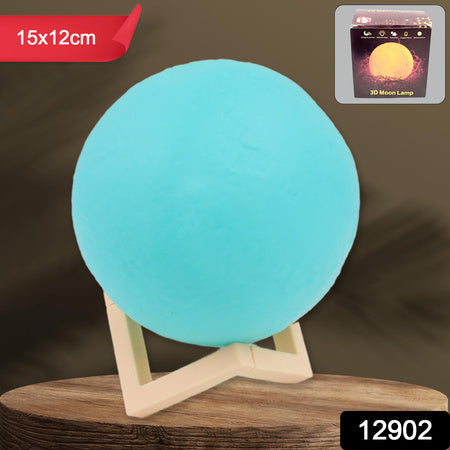 Moon Night Lamp Blue Color With Plastic Stand (15 X12 Cm  1 Pc) Wukusy