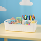 White Plastic Storage Basket Tray Set (4 Pcs)