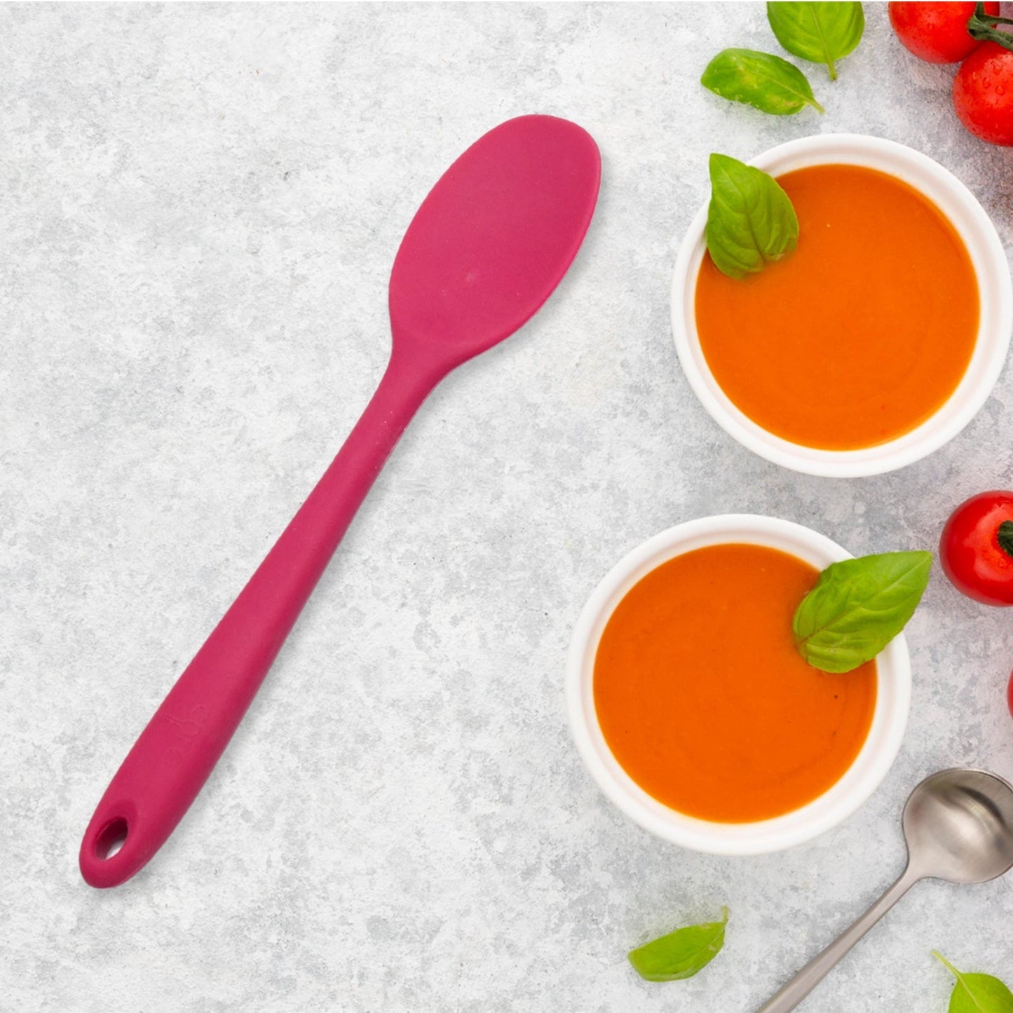 Multipurpose Silicone Spoon, Silicone Basting Spoon Non-Stick Kitchen Utensils Household Gadgets Heat-Resistant Non Stick Spoons Kitchen Cookware Items For Cooking and Baking (6 Pcs Set) Your Brand