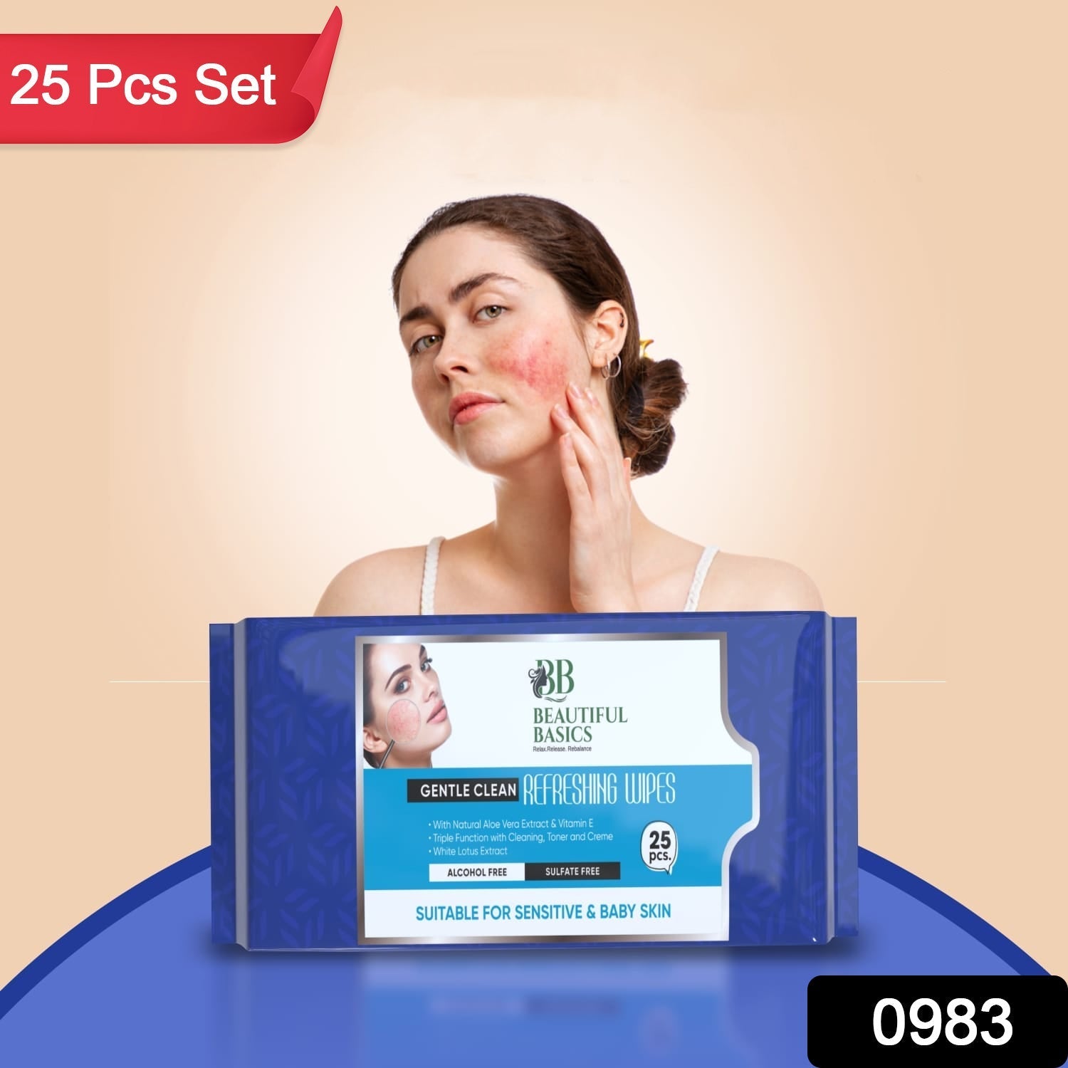 Refreshing Wet Wipes for Face | Facial Cleansing | Refreshing & Skin Hydration| Soothing for skin | pH Balance & Alcohol Free | Nourishing with Fruit extract | 25 Wipes Your Brand