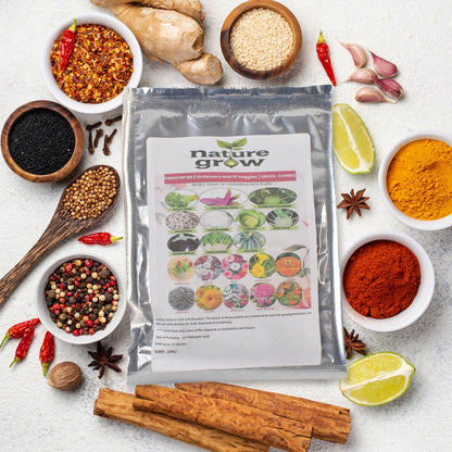20 Varieties Of Vegetable  Flower Seeds Combo (1 Pkt.  20 Varieties) Wukusy