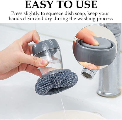 Kitchen Soap Dispensing Palm Brush (Pack of 2) Roposo Clout