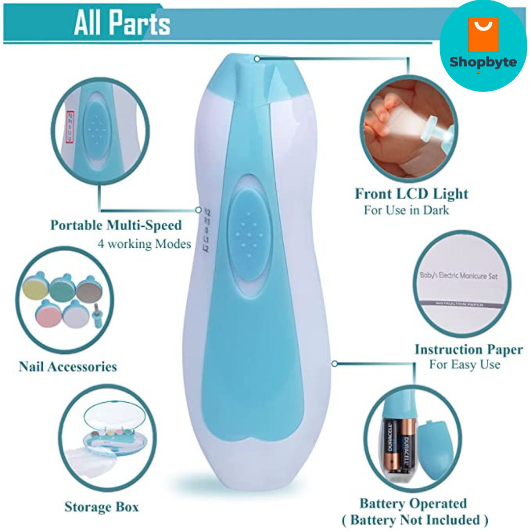 Electric Baby Nail File Clippers Trimmer Toes Polish Care Toddler Nursery  Kit UK | eBay