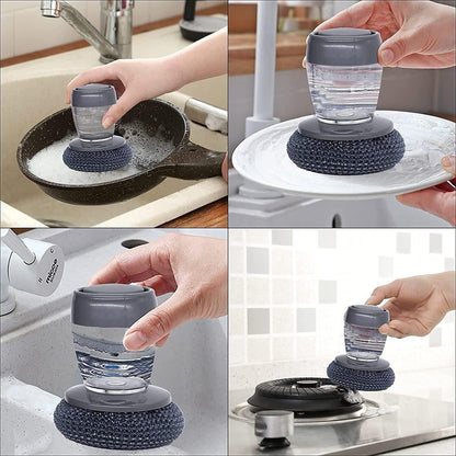 Kitchen Soap Dispensing Palm Brush (Pack of 2) Roposo Clout